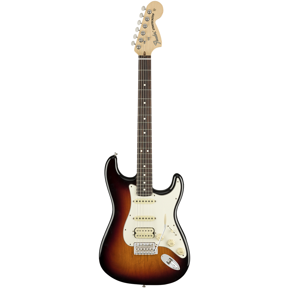 Fender USA Performer Strat HSS Gülağacı Klavye 3 Tone Sunburst Elektro Gitar