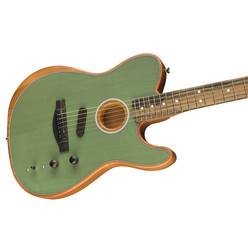 Fender American Acoustasonic Telecaster Abanoz Klavye Surf Green Elektro Akustik Gitar