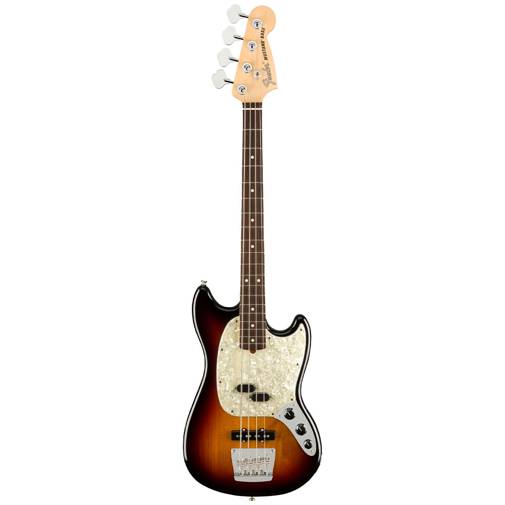 Fender American Performer Mustang Bass Gülağacı Klavye 3 Tone Sunburst Bas Gitar