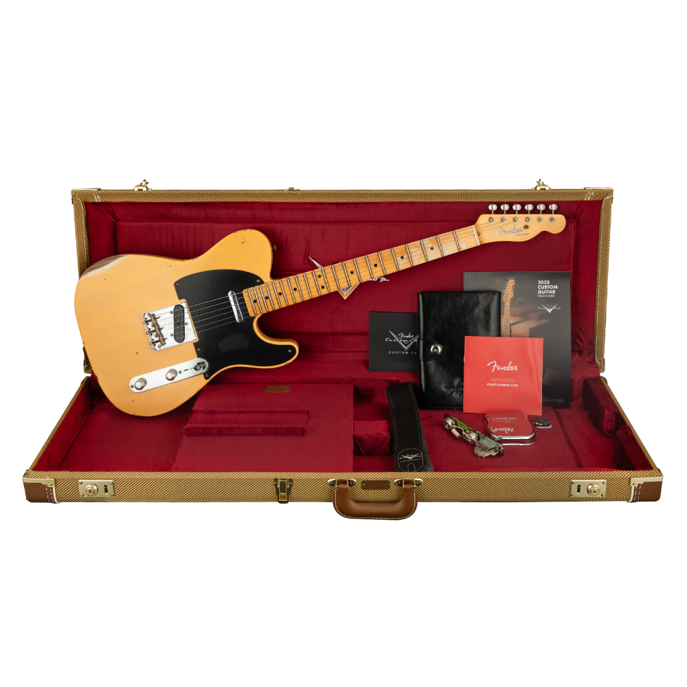 Fender Custom Shop 1952 Telecaster Relic Aged Nocaster Blonde Elektro Gitar