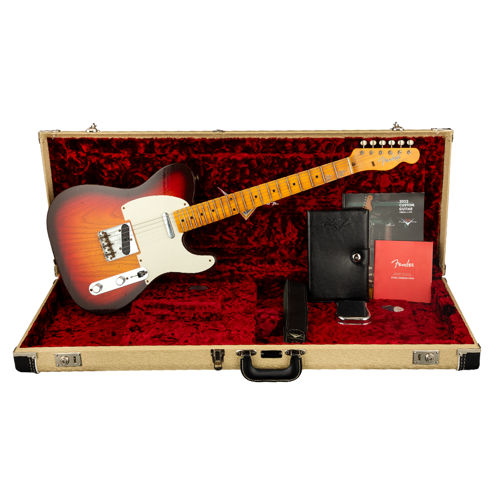 Fender Custom Shop B2 1958 Telecaster Journeyman Relic Wide Fade 3 Ton Sunburst Elektro Gitar