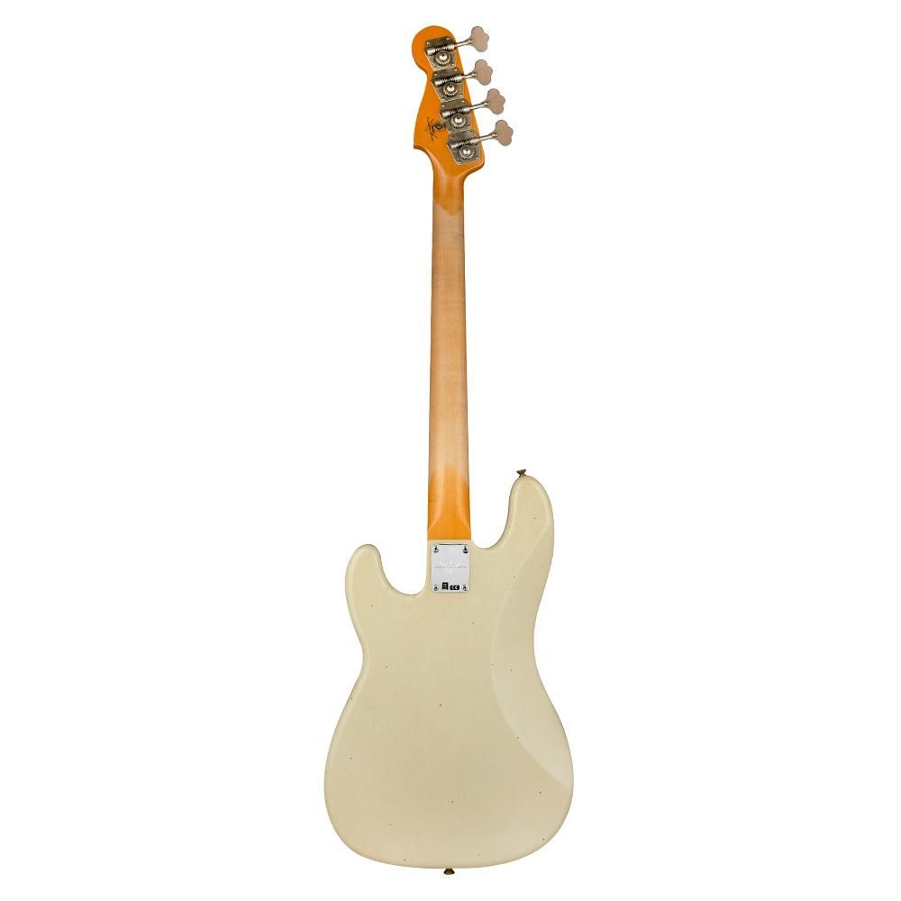 Fender Custom Shop 1963 Precision Bass Journeyman Relic Aged Olympic White Bas Gitar