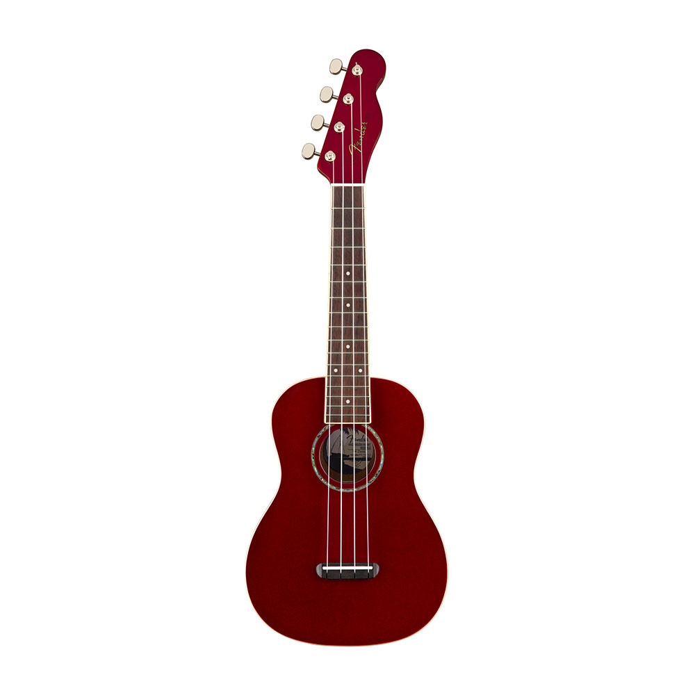 Fender Zuma Classic Ceviz Klavye Candy Apple Red Ukulele
