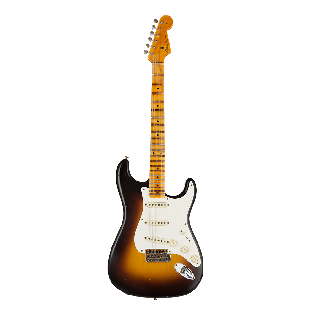 Fender Custom Shop W21 Limited Edition 1957 Stratocaster Journeyman Relic Akçaağaç Klavye Wide Fade Chocolate 2 Tone Sunburst Elektro Gitar
