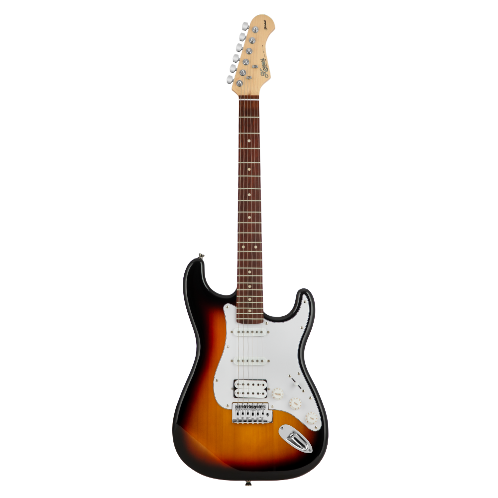 KOZMOS KGP-STG20HSS-3TS Sunburst Elektro Gitar + UNIQUE-MINI-BK 10W Amfi Başlangıç Paketi
