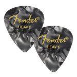 Fender 351 Shape Premium Picks Heavy 12 Pack Black Moto Picks Pena
