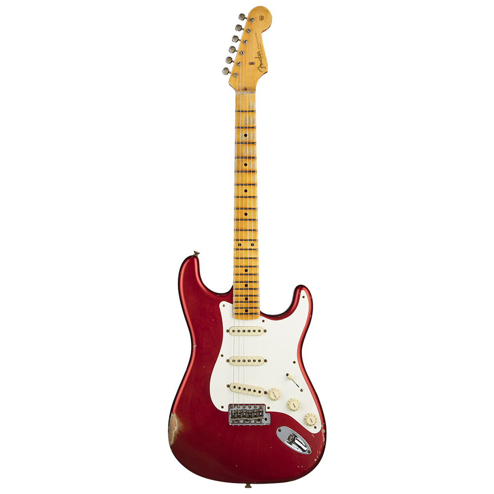 Fender Custom Shop S21 Limited Edition 1957 Stratocaster Relic Akçaağaç Klavye Aged Candy Apple Red Elektro Gitar