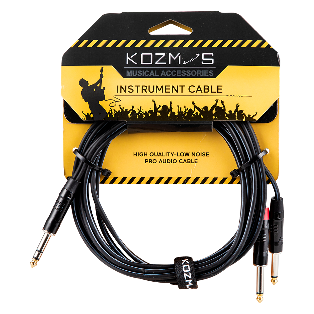 Kozmos KCL-317-3M Stereo TRS 6,35 – 2 x Mono TRS 6,35MM 3mt Kablo