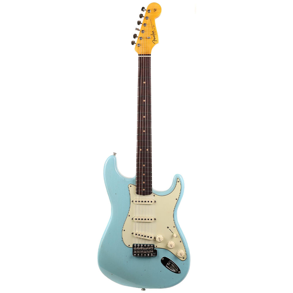 Fender Custom Shop S21 Limited Edition 1964 Stratocaster Journeyman Relic CC Hardware Gülağacı Klavye Aged Daphne Blue Elektro Gitar