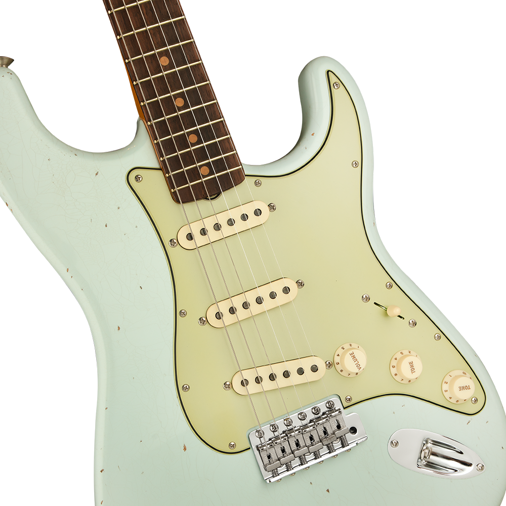 Fender Custom Shop Limited 1964 Stratocaster Journeyman Relic Gülağacı Klavye Faded Aged Sonic Blue Elektro Gitar