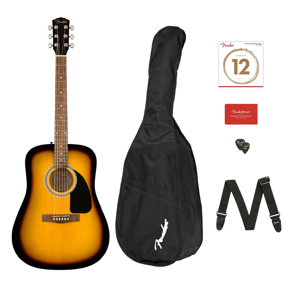 Fender FA-115 Dreadnought Pack w/Bag WN Sunburst Akustik Gitar