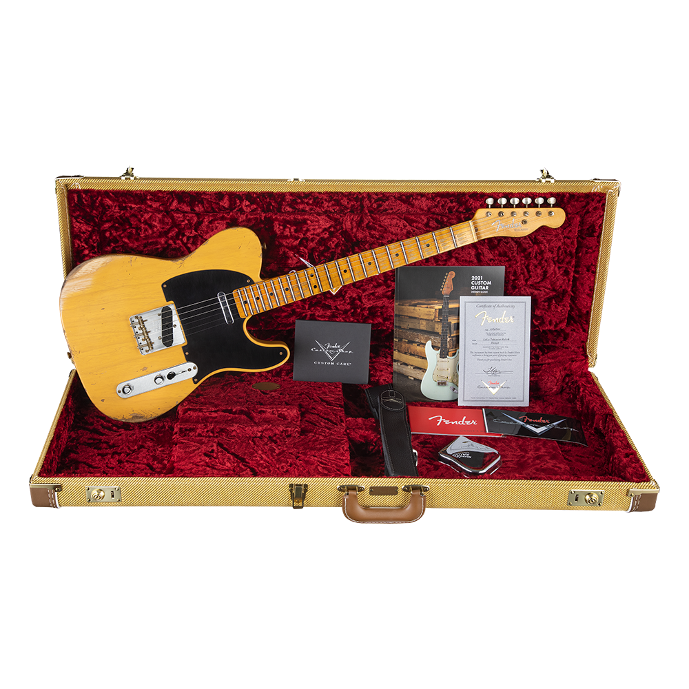 Fender Custom Shop W21 Limited Edition 1951 Telecaster Heavy Relic Akçaağaç Klavye Aged Butterscotch Blonde Elektro Gitar