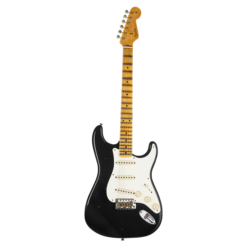 Fender Custom Shop W21 Limited Edition 1957 Stratocaster Journeyman Relic Akçaağaç Klavye Aged Black Elektro Gitar