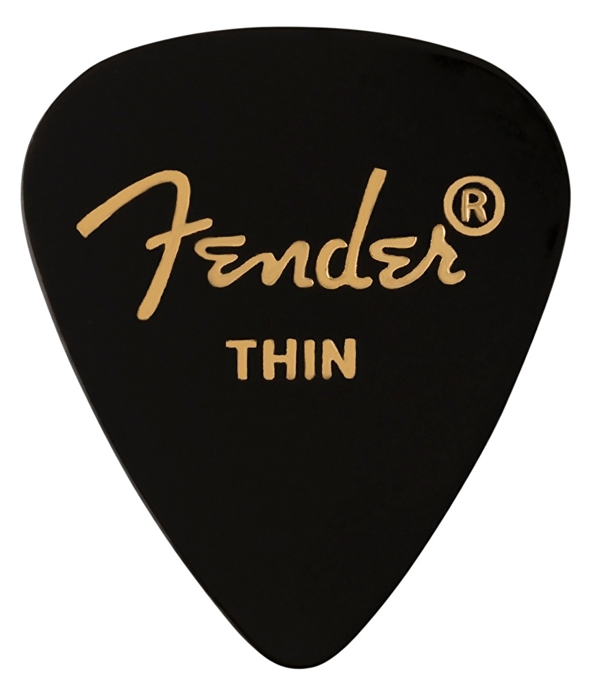 Fender 351 Shape Premium Picks Thin Siyah (12’li Paket)
