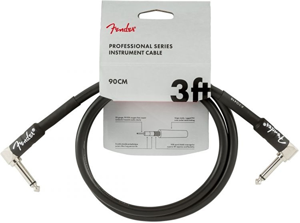 Fender Professional L Uç 90cm Siyah Enstrüman Kablo