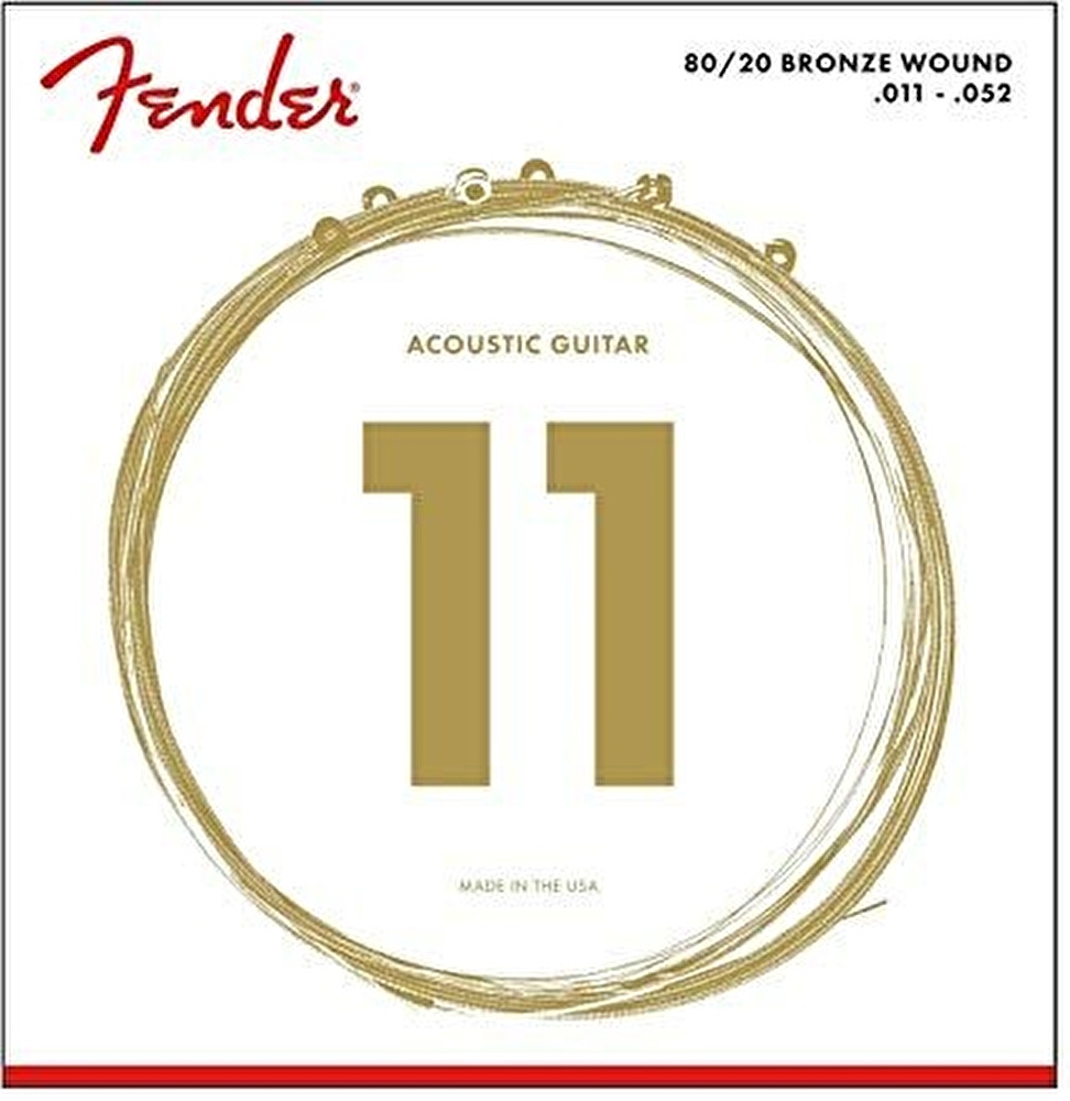 Fender 80/20 Bronze Acoustic Strings Ball End 70CL .011-.050 Gauges String Sets – Akustik Gitar Teli