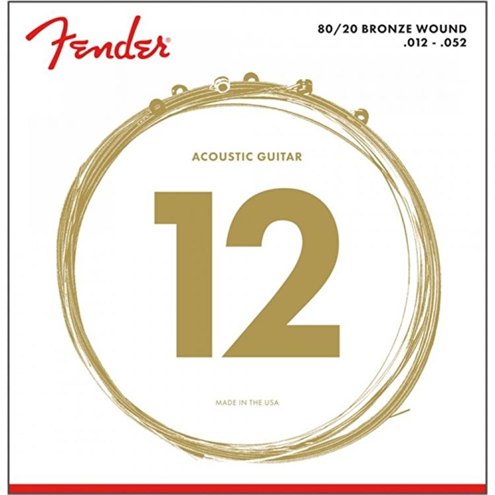 Fender 80/20 Bronze Acoustic Strings Ball End 70L .012-.052 Gauges String Sets – Akustik Gitar Teli