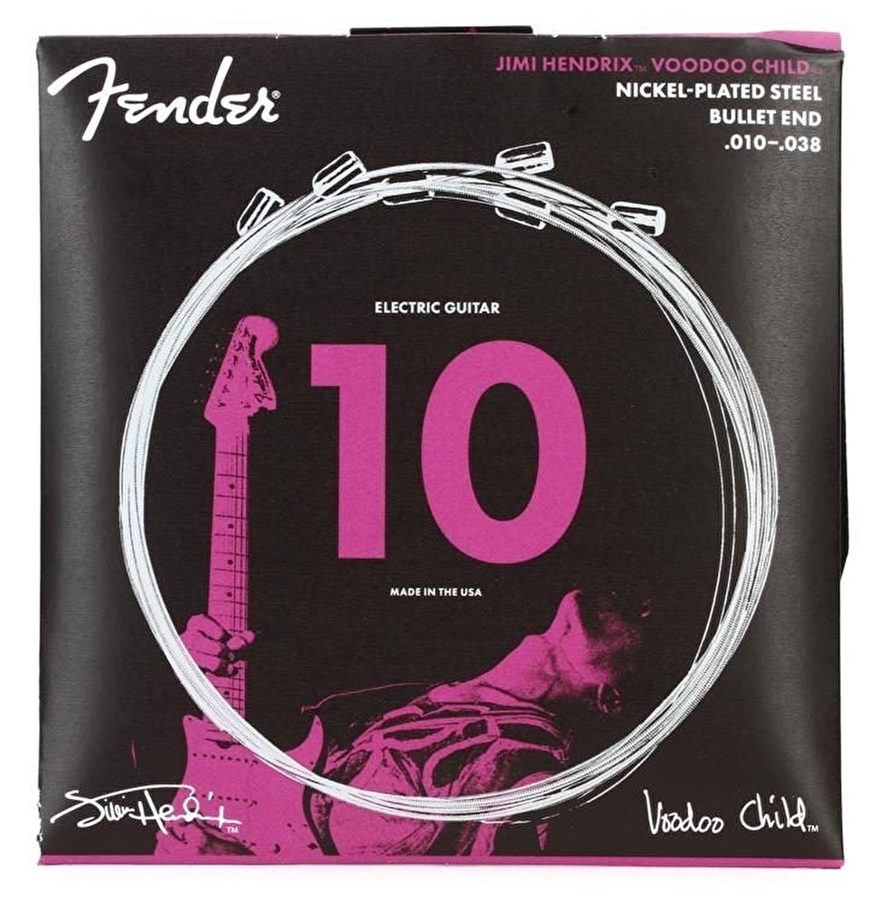 Fender Hendrix Voodoo Child Ball End Nickel Plated Steel 10-38 Elektro Gitar Teli