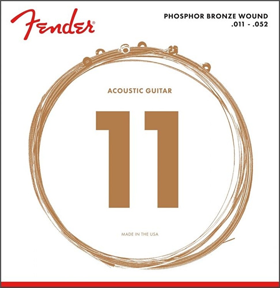 Fender Phosphor Bronze Acoustic Guitar Strings Ball End 60CL .011-.050 Gauges String Sets – Akustik Gitar Teli