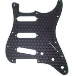 Fender Pickguard Strat 11 Hole S S S Configuration Engine Turned Black Yedek Parça
