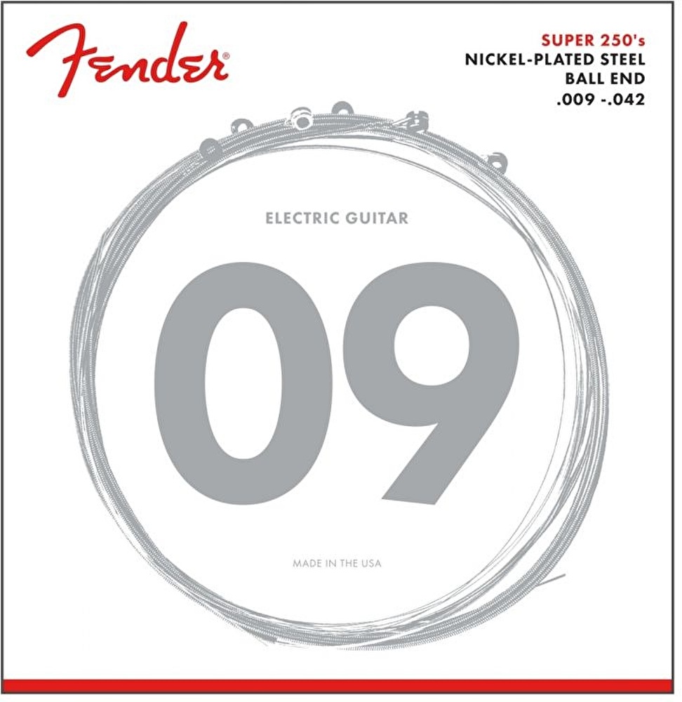 Fender Super 250’s Guitar Strings Nickel Plated Steel Ball End 250L Gauges .009-.042 String Sets – Elektro Gitar Teli