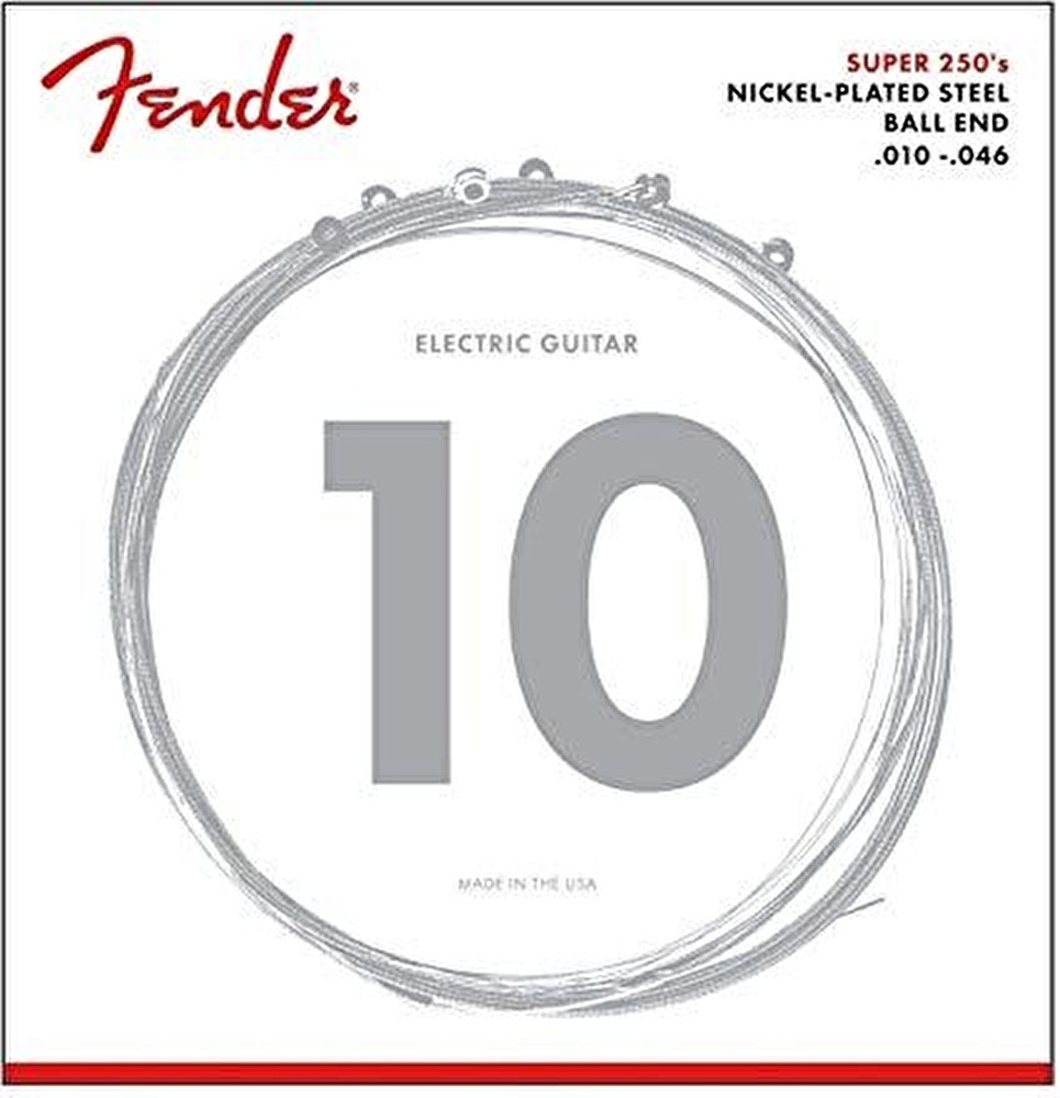 Fender Super 250’s Guitar Strings Nickel Plated Steel Ball End 250R Gauges .010-.046 String Sets – Elektro Gitar Teli