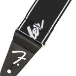 Fender WeighLess 2 Tarafı Logolu Siyah/Beyaz Gitar Askısı