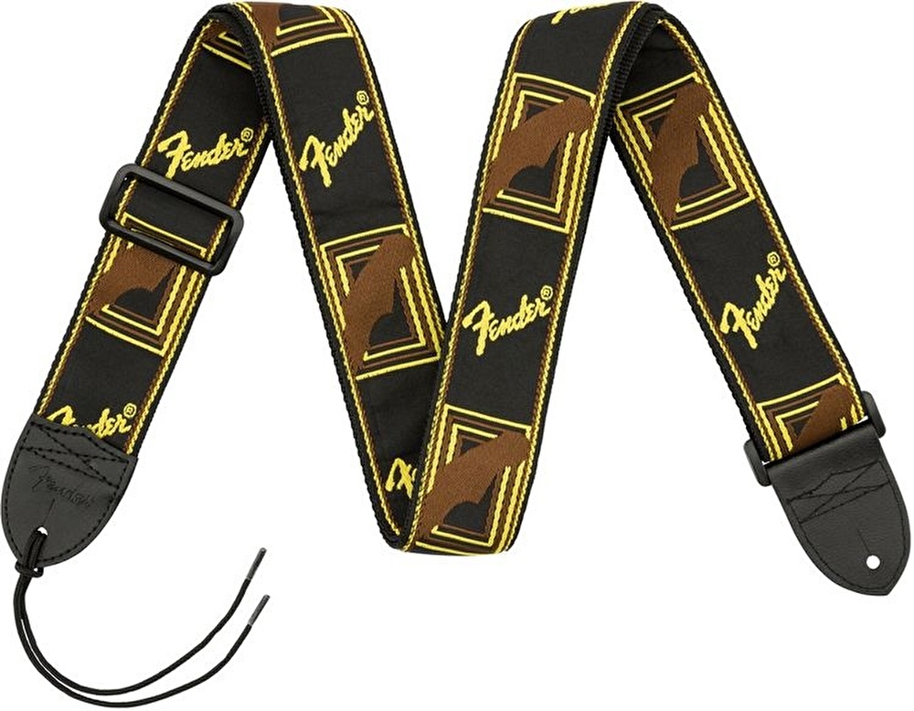 Fender 2″ Monogrammed Strap Black/Yellow/Brown Askı