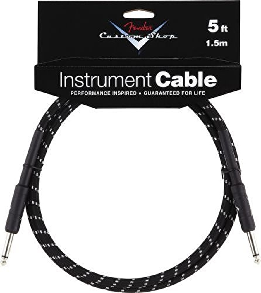 Fender 5′ Custom Shop Performance Series Cable Black Tweed Enstrüman Kablosu