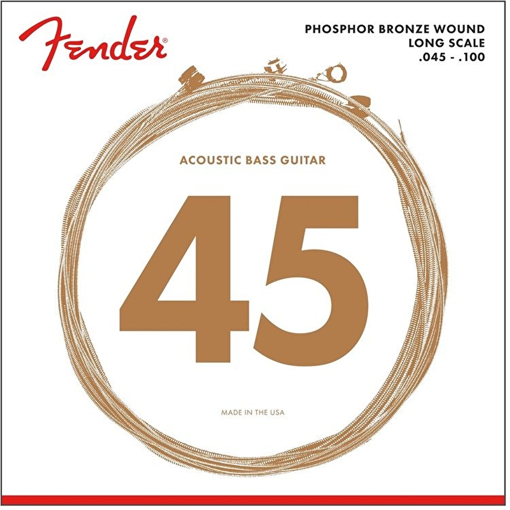 Fender Acoustic 8060 Bass Strings Phosphor Bronze Long Scale 34″ Gauges .45-.100 String Sets – Akustik Bas Gitar Teli