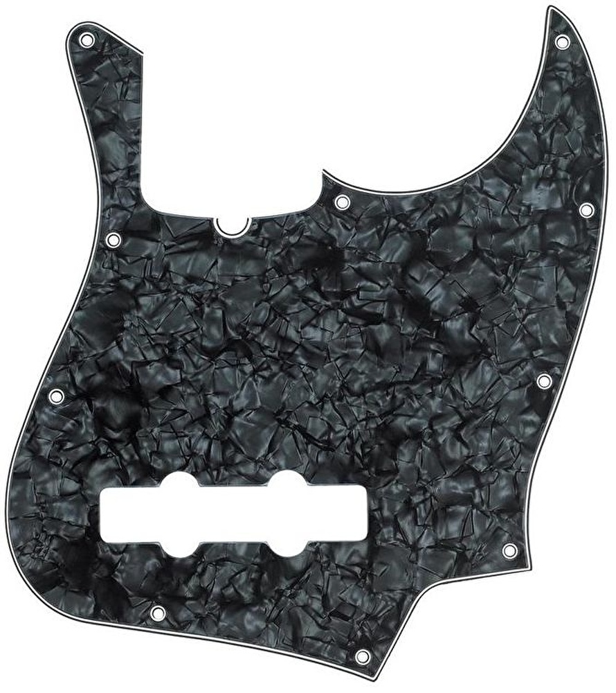 Fender Pickguard Jazz Bass 10 Hole 4-Ply Black Pearl