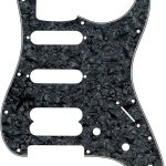 Fender Pickguard Strat 11 Hole H/S/S Config 4-Ply No Holes for Humbucker Mount Black Pearl