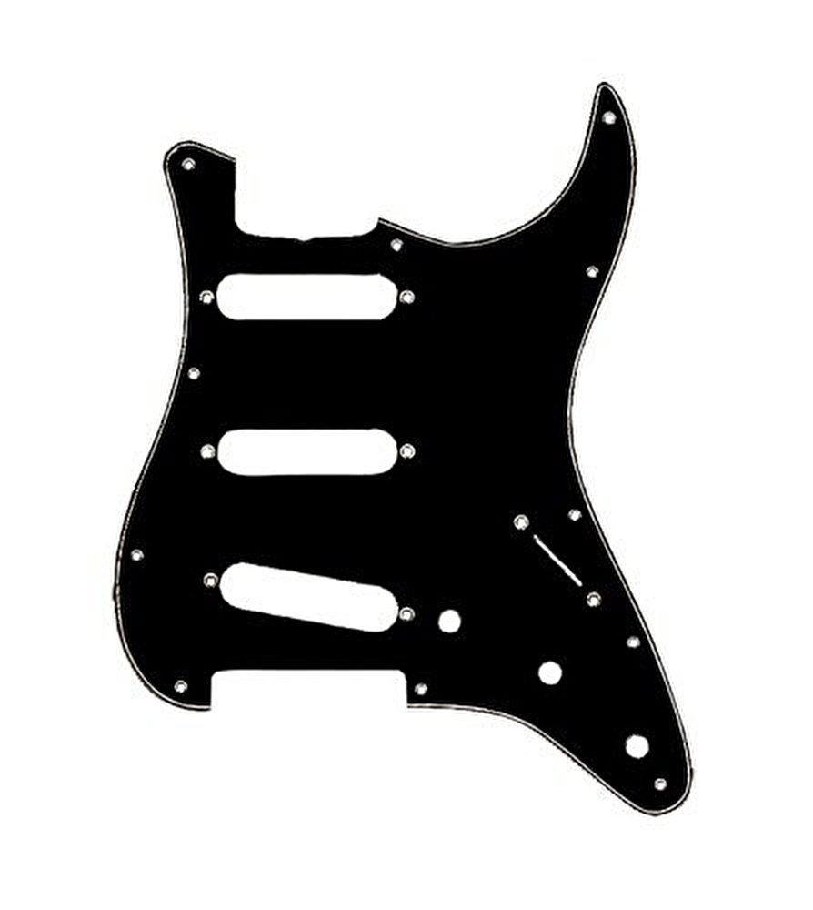 Fender Pickguard Strat 11 Hole S/S/S Configuration 3-Ply B/W/B