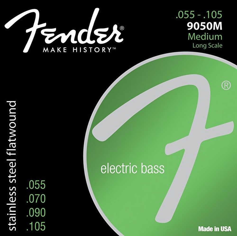Fender Stainless 9050 Bass Strings Stainless Steel Flatwound 9050M Gauges .055-.105 String Sets – Bas Gitar Teli