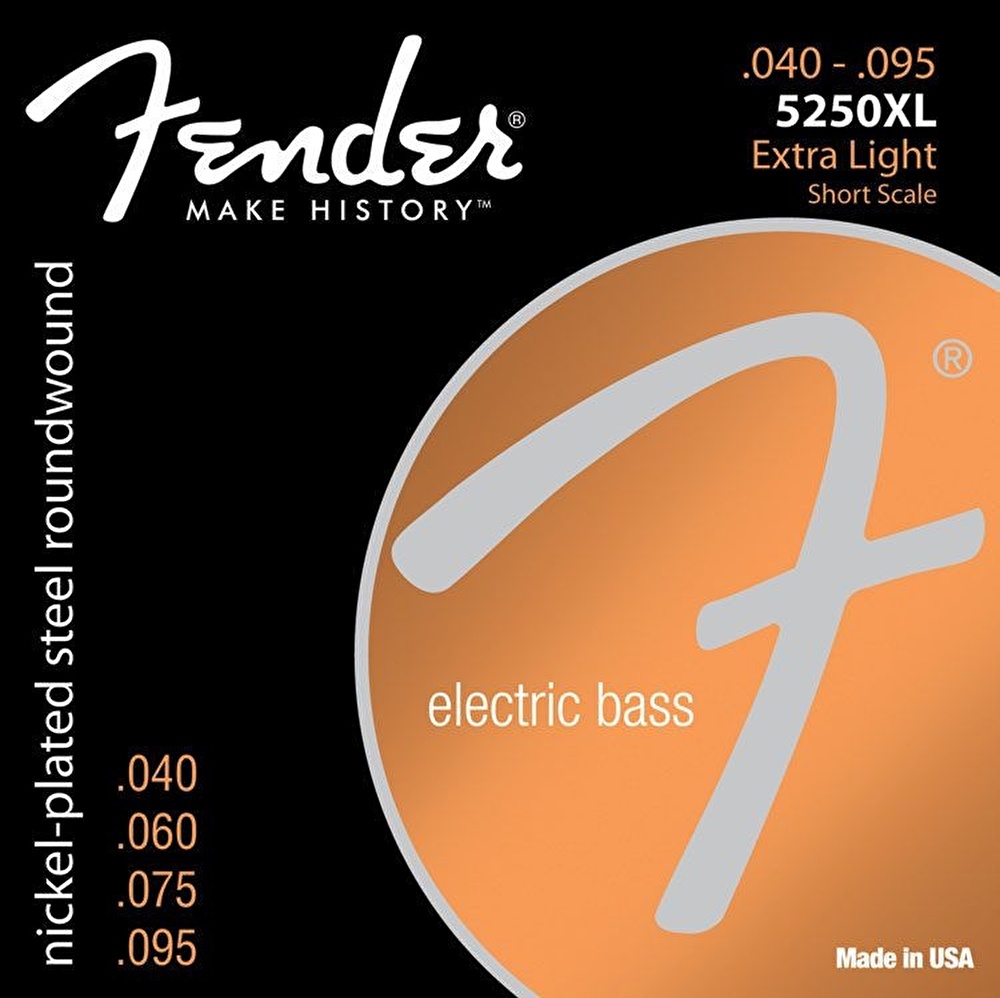 Fender Super 5250 Bass Strings Nickel-Plated Steel Roundwound Short Scale 5250XL Ggs .040-.095 String Sets – Bas Gitar Teli