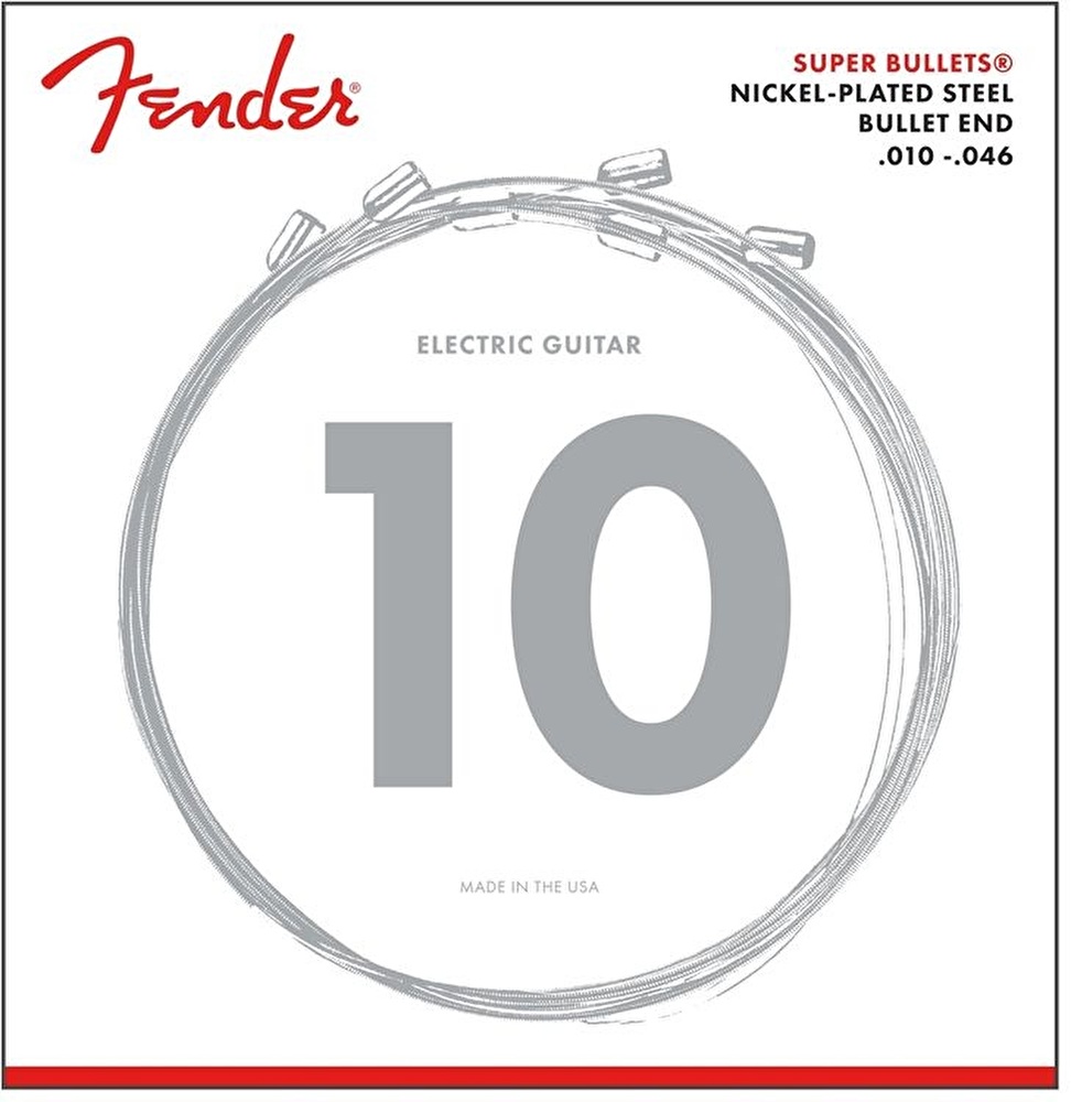 Fender Super Bullets Strings Nickel Plated Steel Bullet End 3250R Gauges .010-.046 String Sets – Elektro Gitar Teli