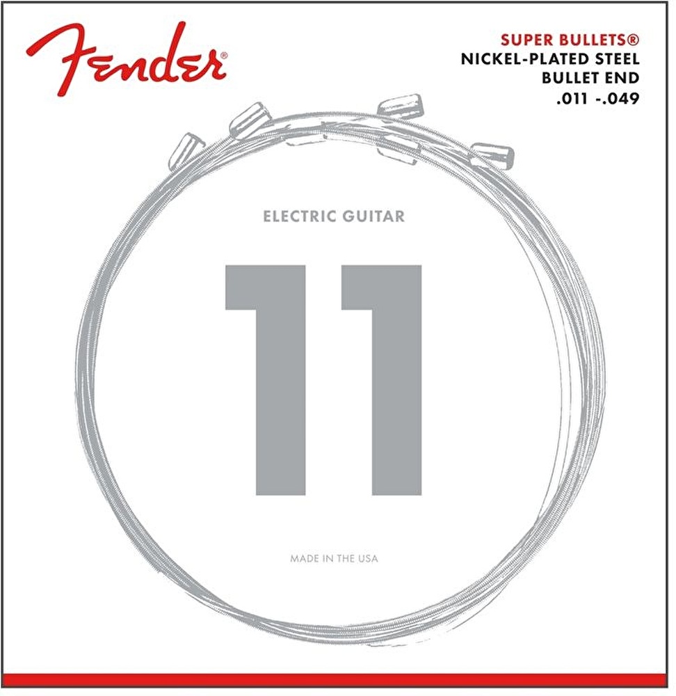 Fender Super Bullets Strings Nickel Plated Steel Bullet End 3250M Gauges .011-.049 String Sets – Elektro Gitar Teli