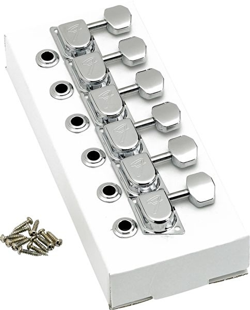 Fender Tuners ’70s “F” Logo Chrome Set of 6 Tuning Machines