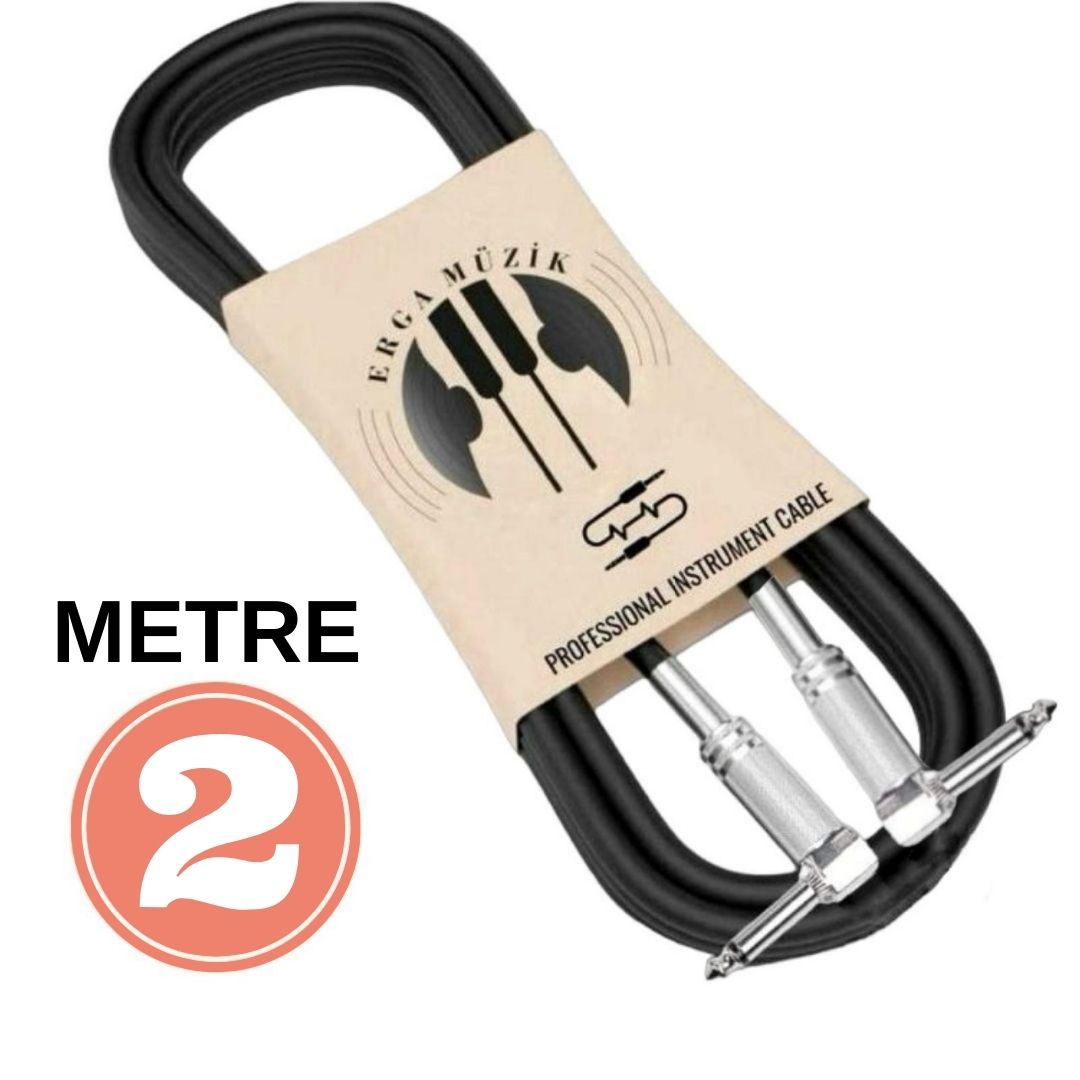 Erga Müzik Gitar L / L Jack Kablosu 2M – Elektro Akustik Bas Bağlama Keman Kemençe Amfi & Mixer Uyumlu Jack Kablosu…