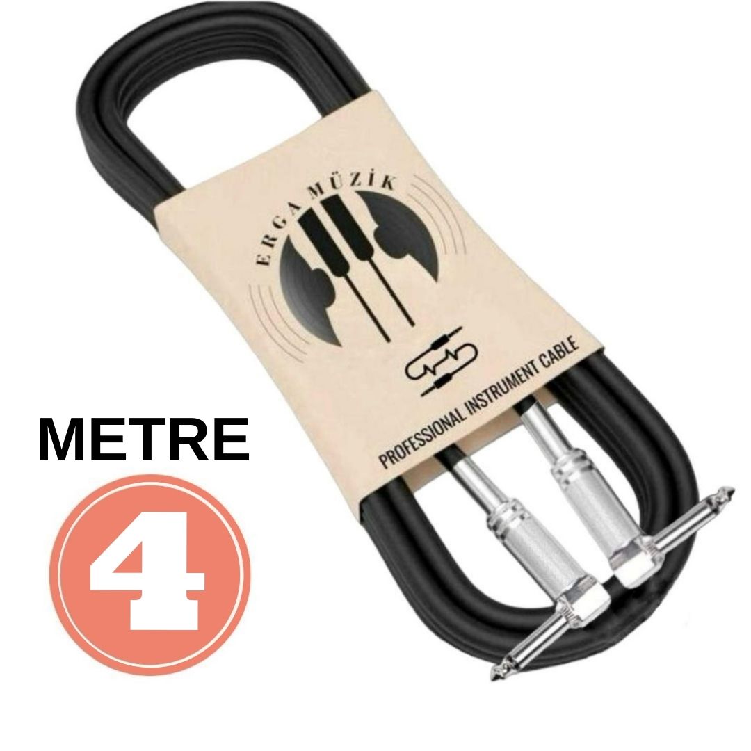 Erga Müzik Gitar L / L Jack Kablosu 4M – Elektro Akustik Bas Bağlama Keman Kemençe Amfi & Mixer Uyumlu Jack Kablosu…