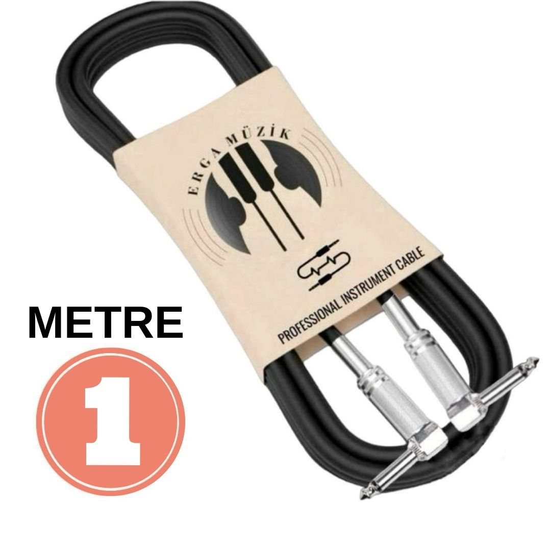 Erga Müzik Gitar L / L Jack Kablosu 1M – Elektro Akustik Bas Bağlama Keman Kemençe Amfi & Mixer Uyumlu Jack Kablosu…