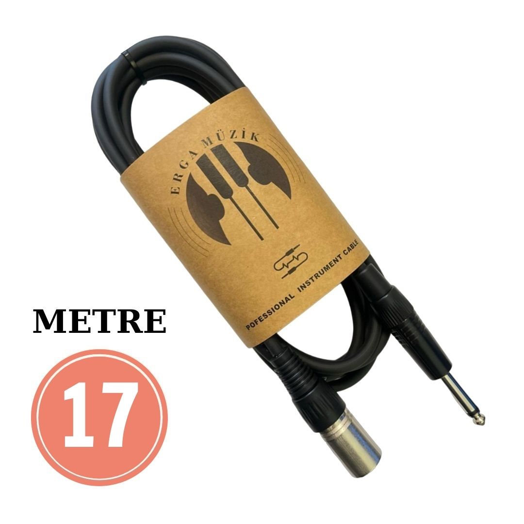 ERGA MÜZİK 17M STÜDYO CONDENSER MİKROFON KABLOSU XLR ERKEK / JACK KONNECTOR JAK KABLOSU