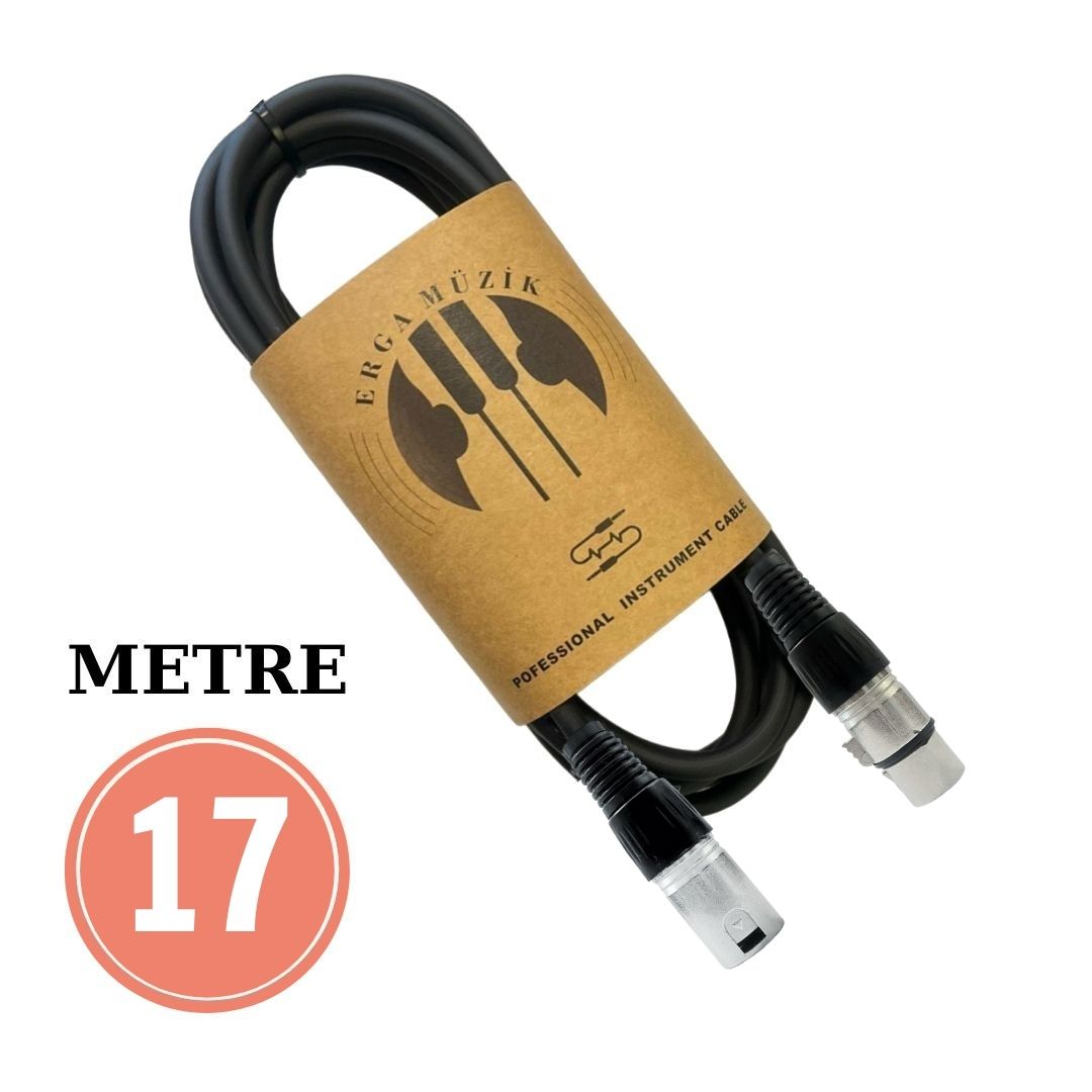ERGA MÜZİK 17M STÜDYO CONDENSER MİKROFON KABLOSU XLR ERKEK / XLR DİŞİ KONNECTOR KABLOSU
