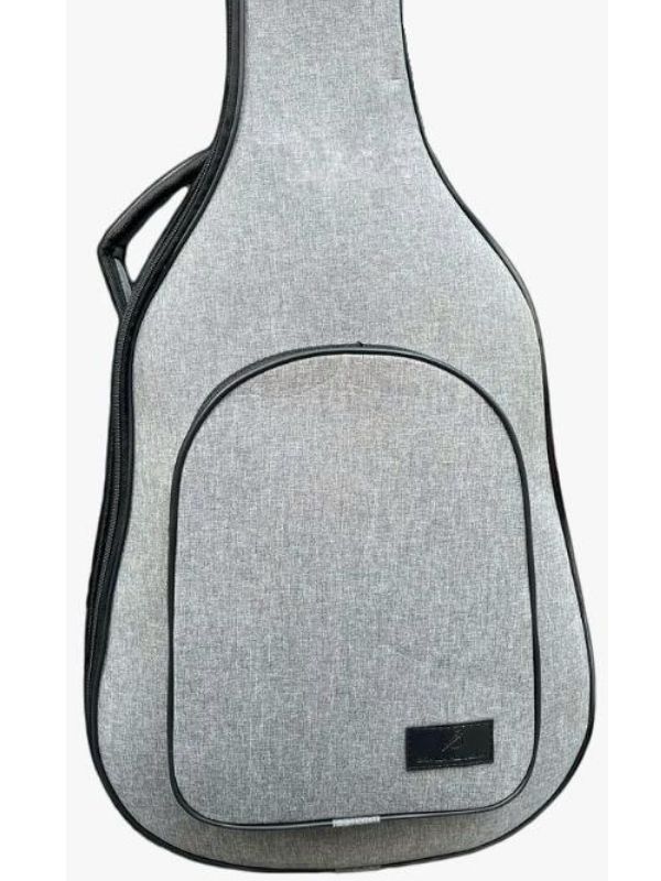 KLASİK GİTAR ÇANTASI-KILIFI-KALIN-GİGBAG-GRİ-SİYAH FİTİL-KETEN-SU GEÇİRMEZ-GTRGRİBLACK001