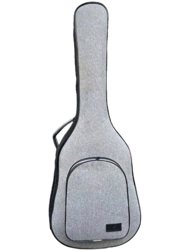 KLASİK GİTAR ÇANTASI-KILIFI-KALIN-GİGBAG-GRİ-SİYAH FİTİL-KETEN-SU GEÇİRMEZ-GTRGRİBLACK001