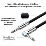 Gitar Jack Kablo Çelik Uç Düz/L 10M-32,8FT Elektro Akustik Bağlama Keman Amfi & Mixer Uyumlu Jak Kablo