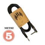 Gitar Jack Kablosu 5M Düz-L Elektro Akustik Bas Bağlama Keman Kemençe Amfi&Mixer Uyumlu Jak Jack Kablosu