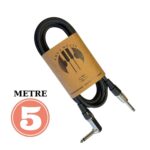 Gitar Jack Kablosu 5M Düz-L Elektro Akustik Bas Bağlama Keman Kemençe Amfi&Mixer Uyumlu Jack Kablosu