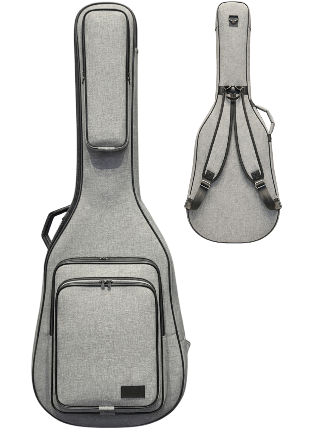 Keten Gri Akustik Gitar Çantası Su Geçirmez Pedli–Sap Sabitleyici Cırtlı Gigbag
