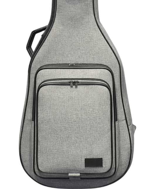 Keten Gri Akustik Gitar Çantası Su Geçirmez Pedli–Sap Sabitleyici Cırtlı Gigbag